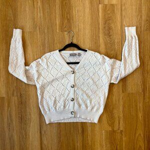 Cyrus Light Pink/Lavender Diamond Stitch Cardigan – Size Small